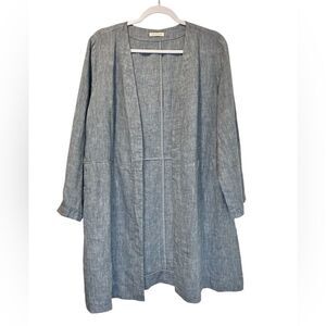EILEEN FISHER Yarn-Dyed Handkerchief Organic Linen Jacket
